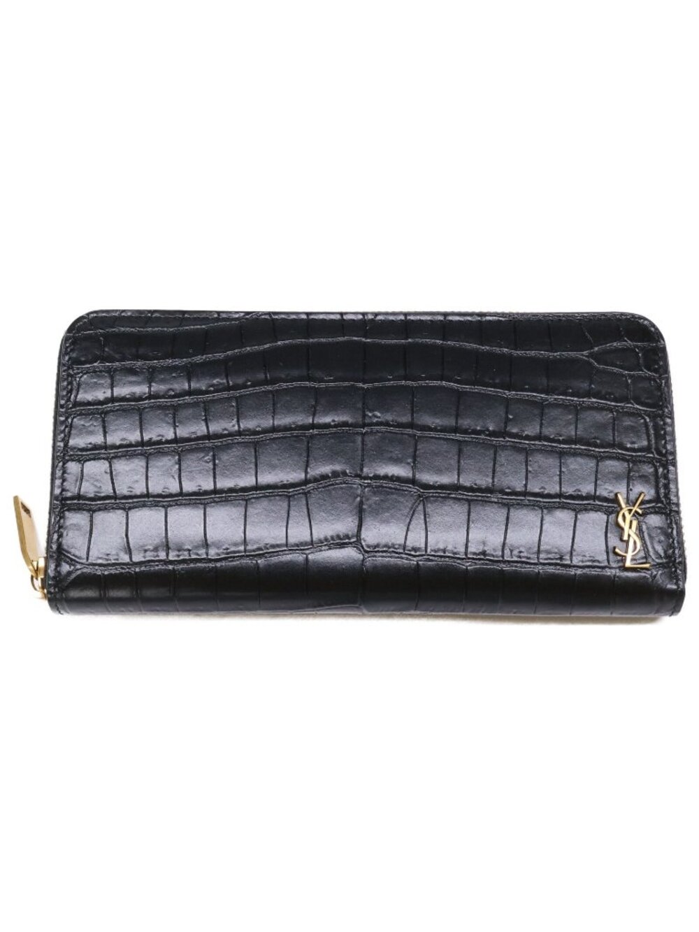 Saint Laurent Paris Tiny Cassandra Embossed Matte Leather Zip Around Wallet
